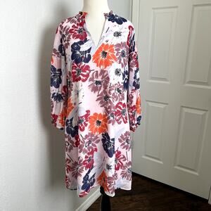 Ann Taylor‎ women’s small Pink Navy Coral Purple Floral A line Dress